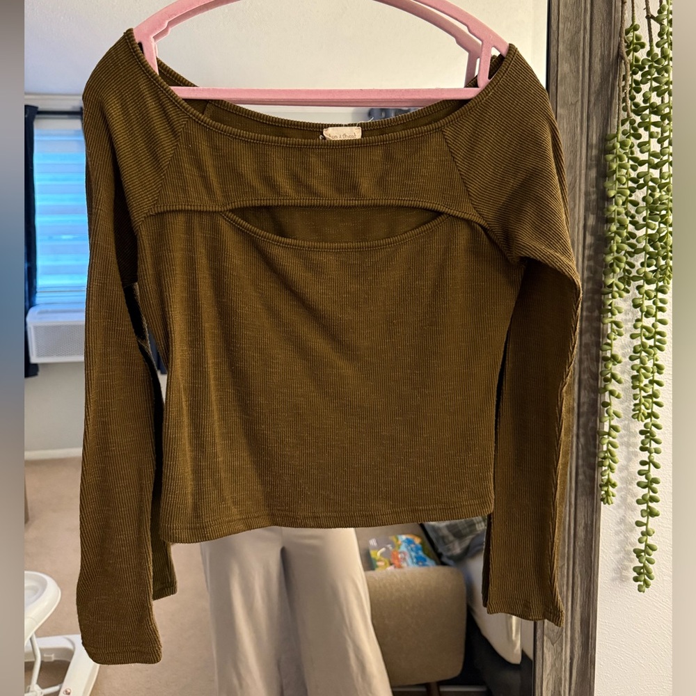 hem&thread brown top - size M